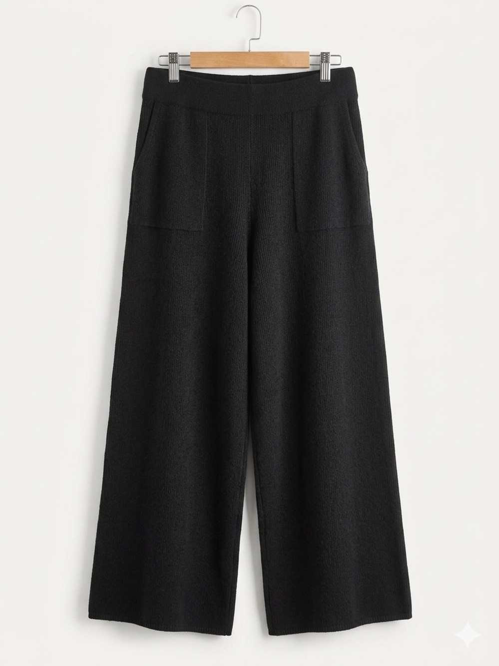 The Drop- Wide Leg Knit Pants - Black NWT